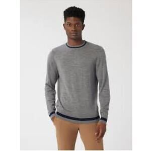 Good Man Brand Grey Light Weight Solid Merino Crew Sweater
